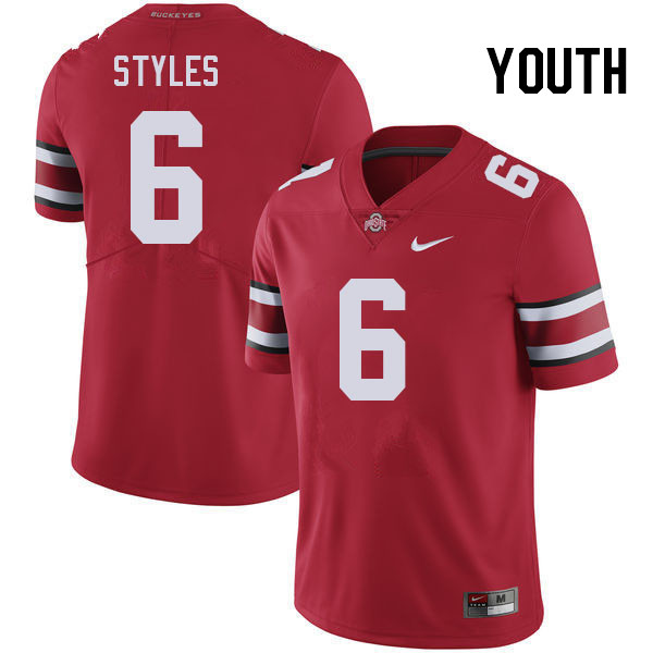Youth #6 Sonny Styles Ohio State Buckeyes College Football Jerseys Stitched-Red